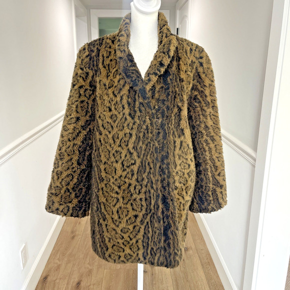Vintage Jackets & Blazers - Mariel USA Vintage 80s Faux Fur Animal Print Jacket Coat Mob Wife Leopard Size M
